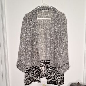 Dressbarn Black and White Paisley Blouse